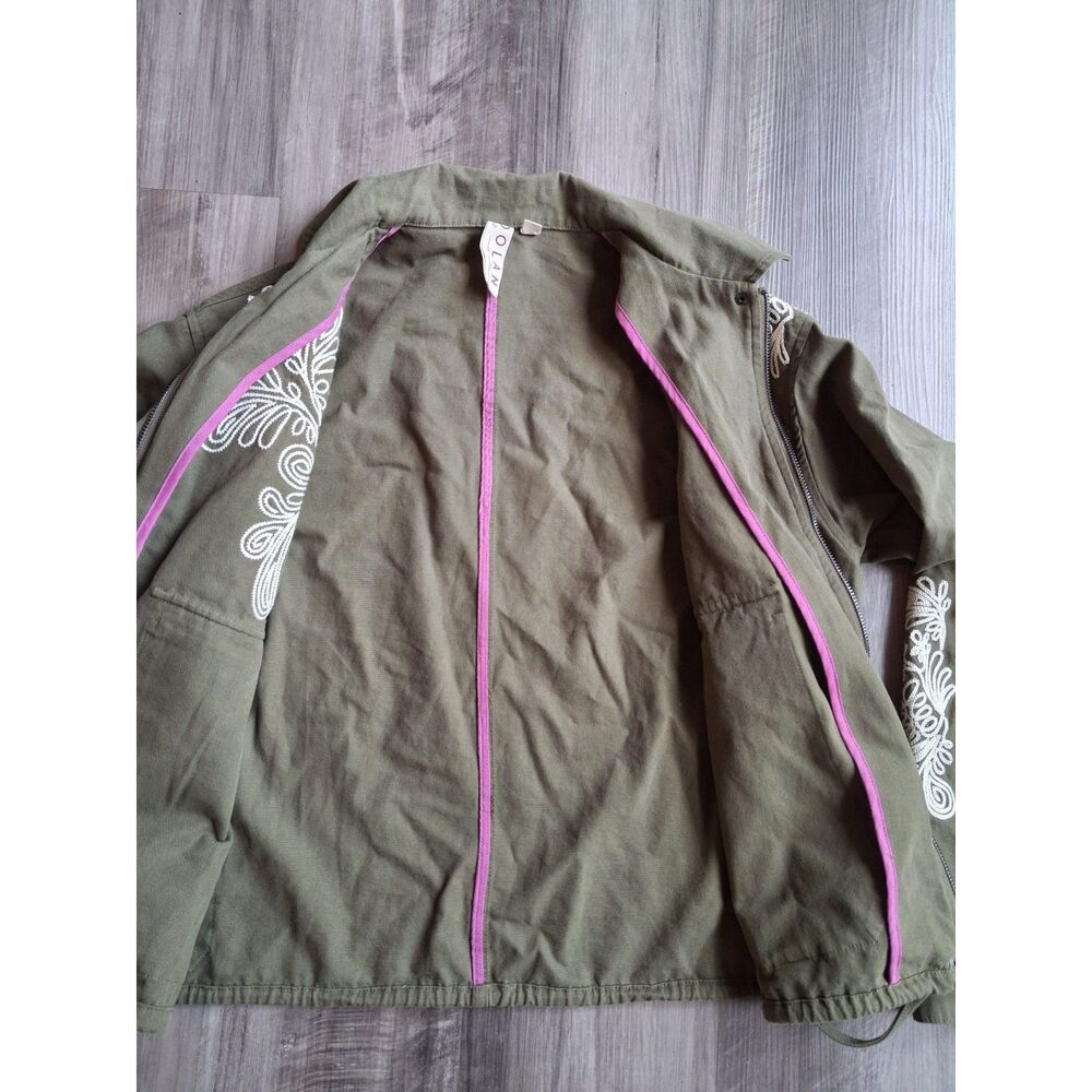 Anthropologie Dolan Embroidered Utility Jacket Green Oversized Small - Picture 8 of 11